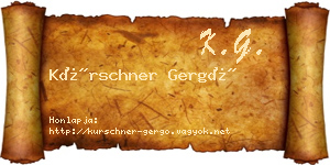 Kürschner Gergő névjegykártya